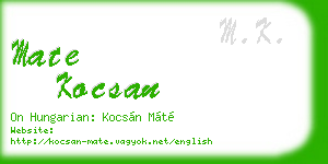 mate kocsan business card